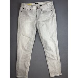 J Crew Jeans Womens Size 28 Ankle Toothpick Gray Tapered Stretch Mid Rise